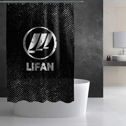 Шторка для ванной Lifan с потертостями на темном фоне / 3D-принт – фото 2