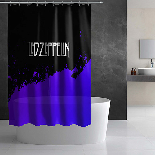 Шторка для ванной Led Zeppelin purple grunge / 3D-принт – фото 2