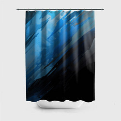 Шторка для душа Black blue style, цвет: 3D-принт