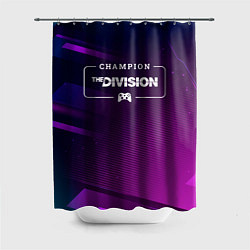 Шторка для душа The Division gaming champion: рамка с лого и джойс, цвет: 3D-принт