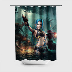 Шторка для душа Arcane league of legends Jinx с пистолетом, цвет: 3D-принт