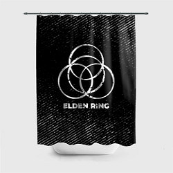 Шторка для душа Elden Ring с потертостями на темном фоне, цвет: 3D-принт