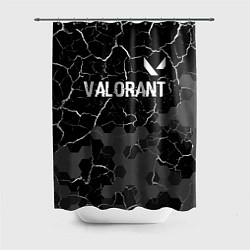 Шторка для душа Valorant glitch на темном фоне: символ сверху, цвет: 3D-принт