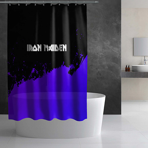 Шторка для ванной Iron Maiden purple grunge / 3D-принт – фото 2