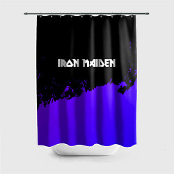 Шторка для душа Iron Maiden purple grunge, цвет: 3D-принт