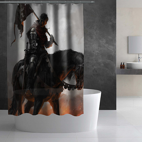 Шторка для ванной Индржик на коне / 3D-принт – фото 2