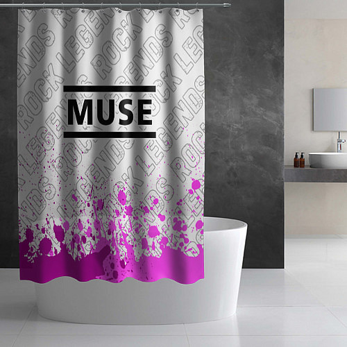 Шторка для ванной Muse rock legends: символ сверху / 3D-принт – фото 2