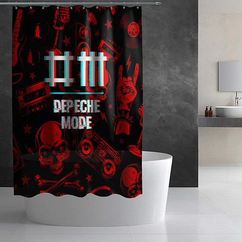 Шторка для ванной Depeche Mode rock glitch / 3D-принт – фото 2