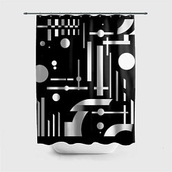 Шторка для душа Геометрическая игра, цвет: 3D-принт