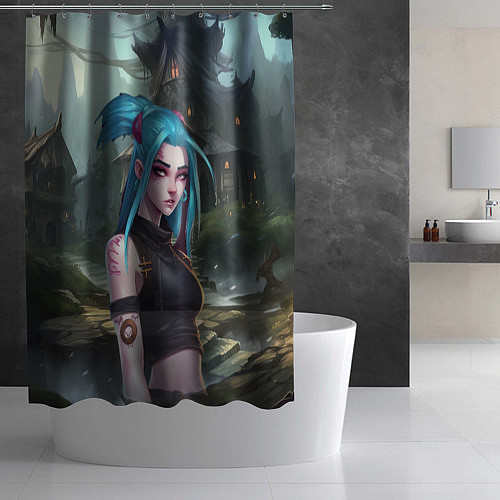 Шторка для ванной Jinx art / 3D-принт – фото 2