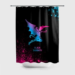 Шторка для душа Black Sabbath - neon gradient, цвет: 3D-принт