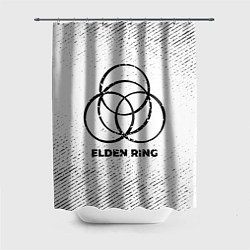 Шторка для ванной Elden Ring с потертостями на светлом фоне