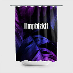 Шторка для душа Limp Bizkit neon monstera, цвет: 3D-принт