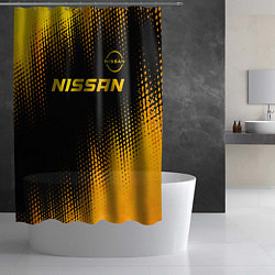 Шторка для душа Nissan - gold gradient: символ сверху, цвет: 3D-принт — фото 2