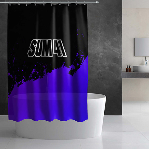 Шторка для ванной Sum41 purple grunge / 3D-принт – фото 2