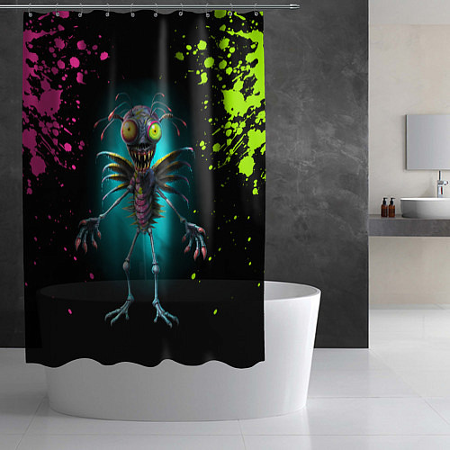 Шторка для ванной Инопланетный чудик / 3D-принт – фото 2
