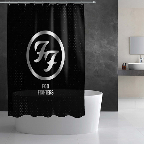 Шторка для ванной Foo Fighters glitch на темном фоне / 3D-принт – фото 2