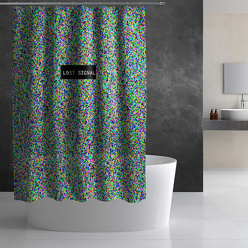 Шторка для ванной Пиксельные помехи / 3D-принт – фото 2