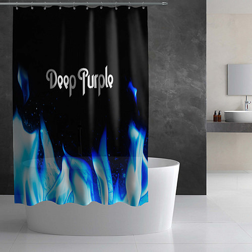 Шторка для ванной Deep Purple blue fire / 3D-принт – фото 2