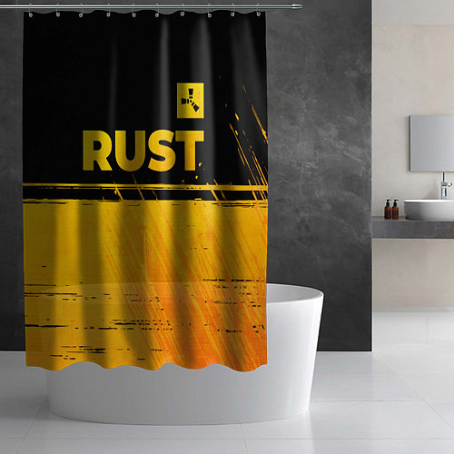 Шторка для ванной Rust - gold gradient: символ сверху / 3D-принт – фото 2
