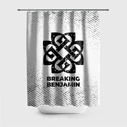 Шторка для душа Breaking Benjamin с потертостями на светлом фоне, цвет: 3D-принт