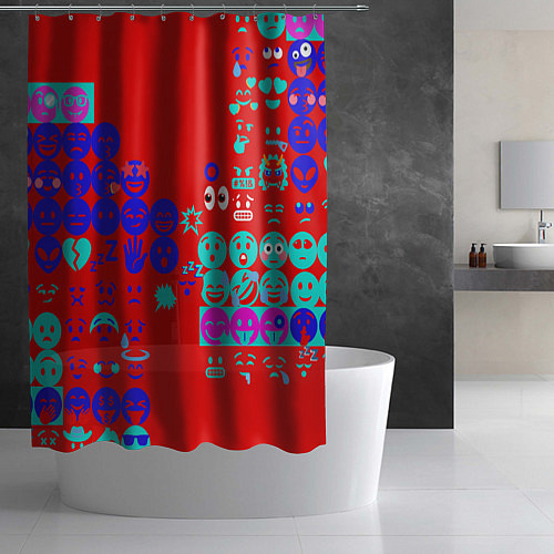 Шторка для ванной Смайлы для настроения / 3D-принт – фото 2