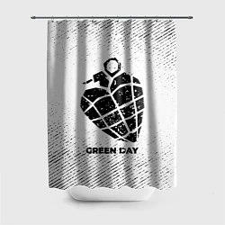 Шторка для душа Green Day с потертостями на светлом фоне, цвет: 3D-принт