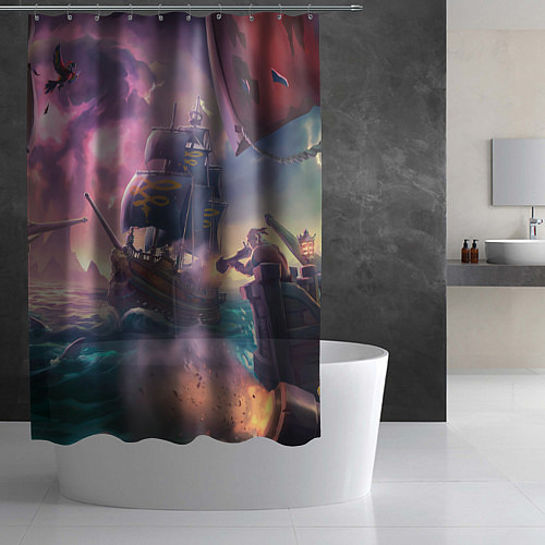 Шторка для ванной Магия Sea of Thieves / 3D-принт – фото 2