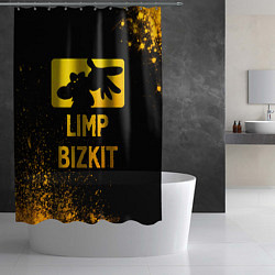 Шторка для душа Limp Bizkit - gold gradient, цвет: 3D-принт — фото 2