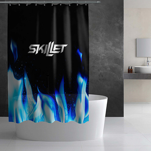 Шторка для ванной Skillet blue fire / 3D-принт – фото 2