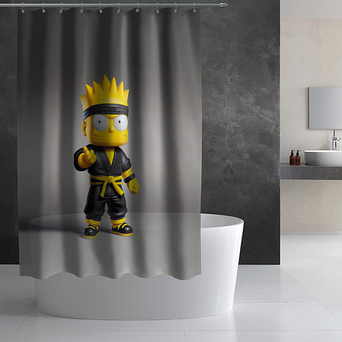 Шторка для ванной Bart Simpson - ninja - Japan / 3D-принт – фото 2