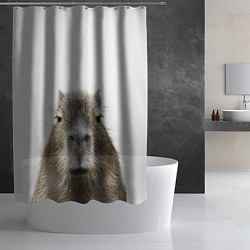 Шторка для душа Капибара пофигист, цвет: 3D-принт — фото 2