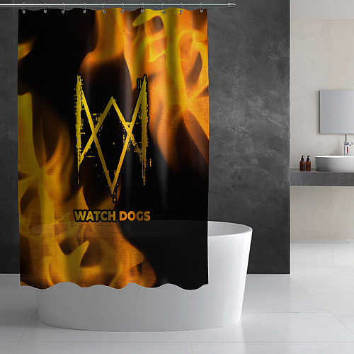 Шторка для ванной Watch Dogs - gold gradient / 3D-принт – фото 2