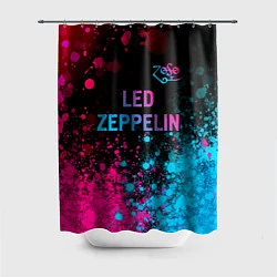 Шторка для душа Led Zeppelin - neon gradient: символ сверху, цвет: 3D-принт