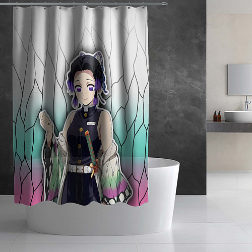 Шторка для ванной Шинобу кочо - столп бабочки / 3D-принт – фото 2