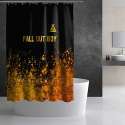 Шторка для душа Fall Out Boy - gold gradient: символ сверху, цвет: 3D-принт — фото 2