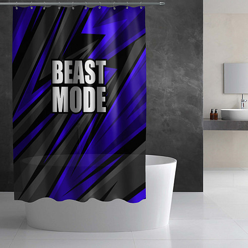 Шторка для ванной Beast mode - синяя униформа / 3D-принт – фото 2