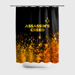 Шторка для душа Assassins Creed - gold gradient: символ сверху, цвет: 3D-принт