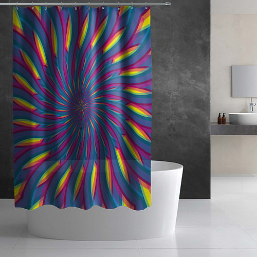 Шторка для ванной Оптическая иллюзия веер / 3D-принт – фото 2