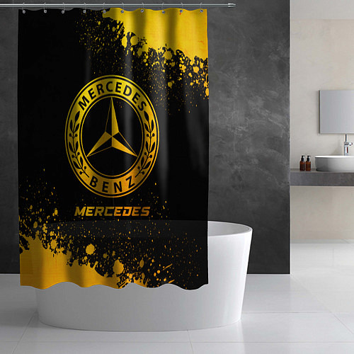 Шторка для ванной Mercedes - gold gradient / 3D-принт – фото 2