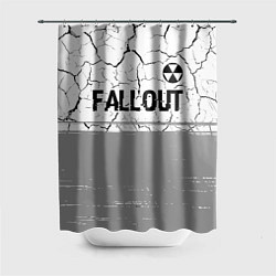Шторка для душа Fallout glitch на светлом фоне: символ сверху, цвет: 3D-принт