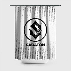 Шторка для душа Sabaton с потертостями на светлом фоне, цвет: 3D-принт
