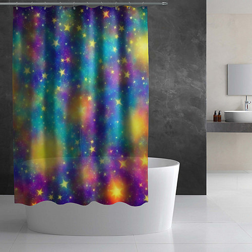 Шторка для ванной Звездный космос, сияющий волшебством / 3D-принт – фото 2