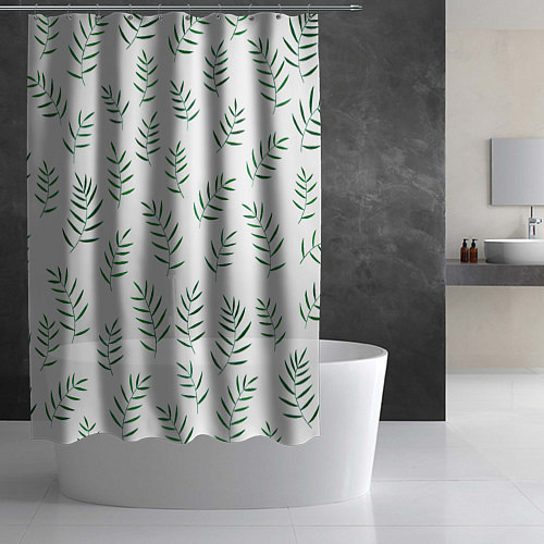 Шторка для ванной Веточки папоротника / 3D-принт – фото 2