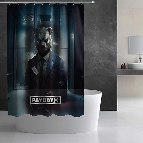 Шторка для ванной Payday 3 bear / 3D-принт – фото 2