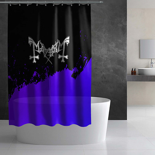 Шторка для ванной Mayhem purple grunge / 3D-принт – фото 2