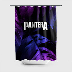 Шторка для душа Pantera neon monstera, цвет: 3D-принт