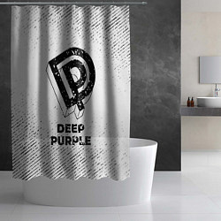 Шторка для душа Deep Purple с потертостями на светлом фоне, цвет: 3D-принт — фото 2