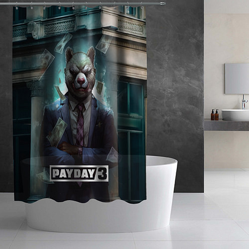 Шторка для ванной Payday 3 bear / 3D-принт – фото 2