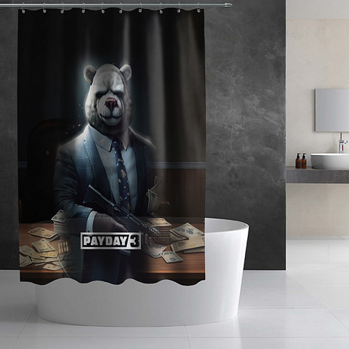 Шторка для ванной Payday3 bear / 3D-принт – фото 2